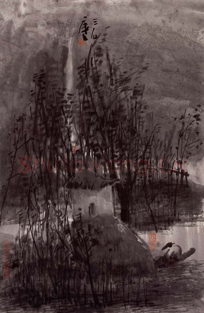 2004年 曾宓《渔家唱晚》书画作品