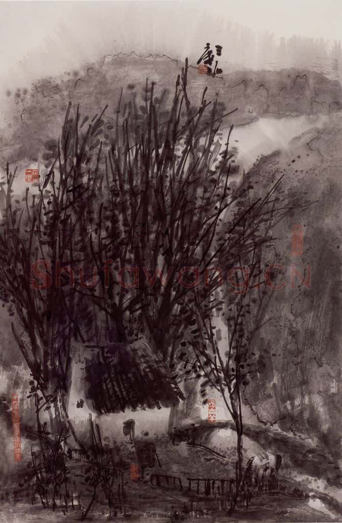 2004年 曾宓《老门老户》书画作品