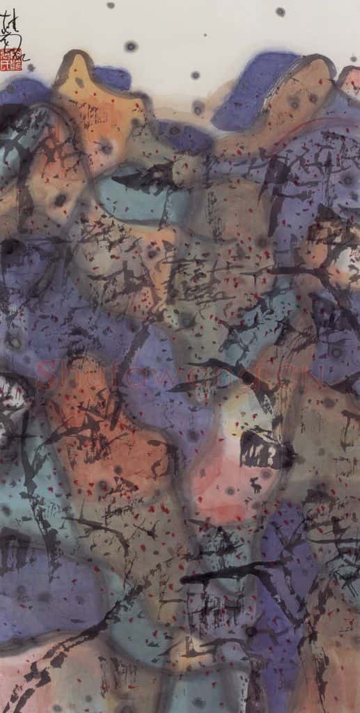 2003年 张桂铭《碧岚青黛》书画作品
