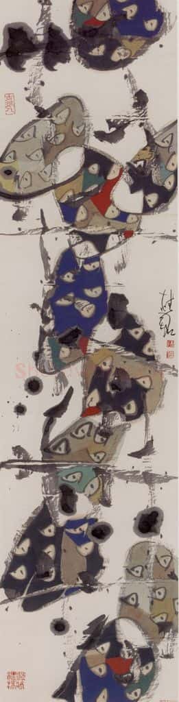 2005-2006年 张桂铭《蔬果四条屏》书画作品