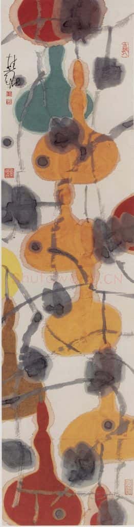 2005-2006年 张桂铭《蔬果四条屏》书画作品