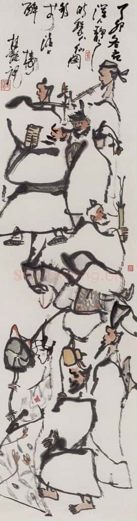 1987年 张桂铭《八仙图》书画作品