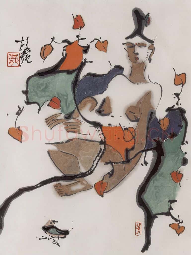 1987年 张桂铭《人体》书画作品