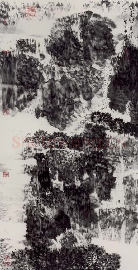2003年 卓鹤君《钓台碧云中》书画作品