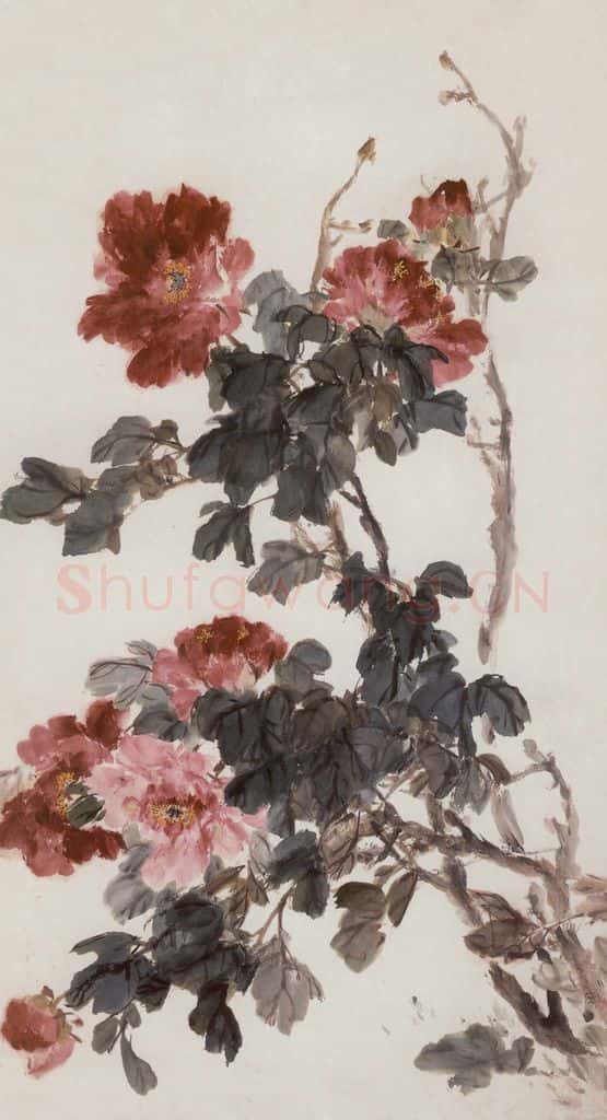60年代 王雪涛《牡丹》书画作品