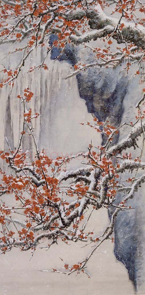 1972年 王雪涛《百丈冰前》书画作品