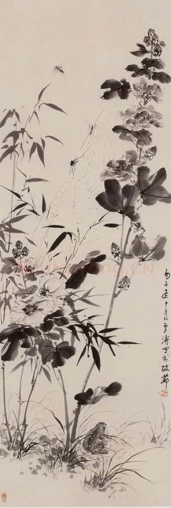 1936年 王雪涛《墨笔三秋图》书画作品