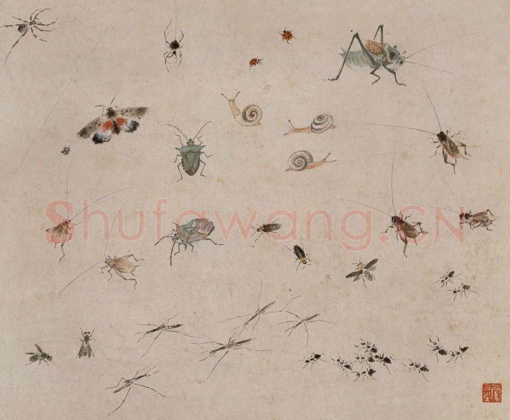 约1960年 王雪涛《草虫册页》书画作品
