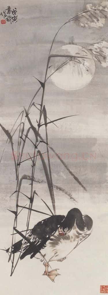 1938年 张书旗《芦雁图》书画作品
