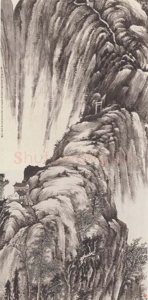 1918年 姚华《华山图》书画作品