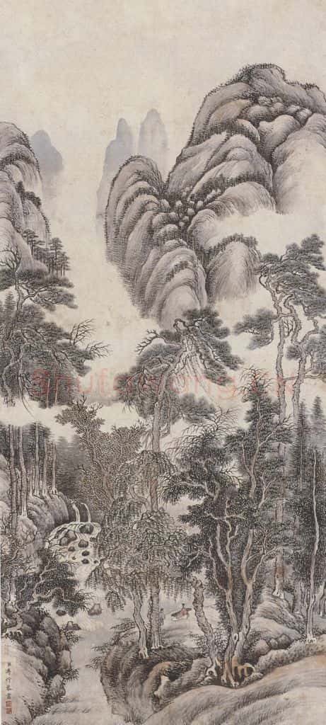傅伒《山水图》书画作品