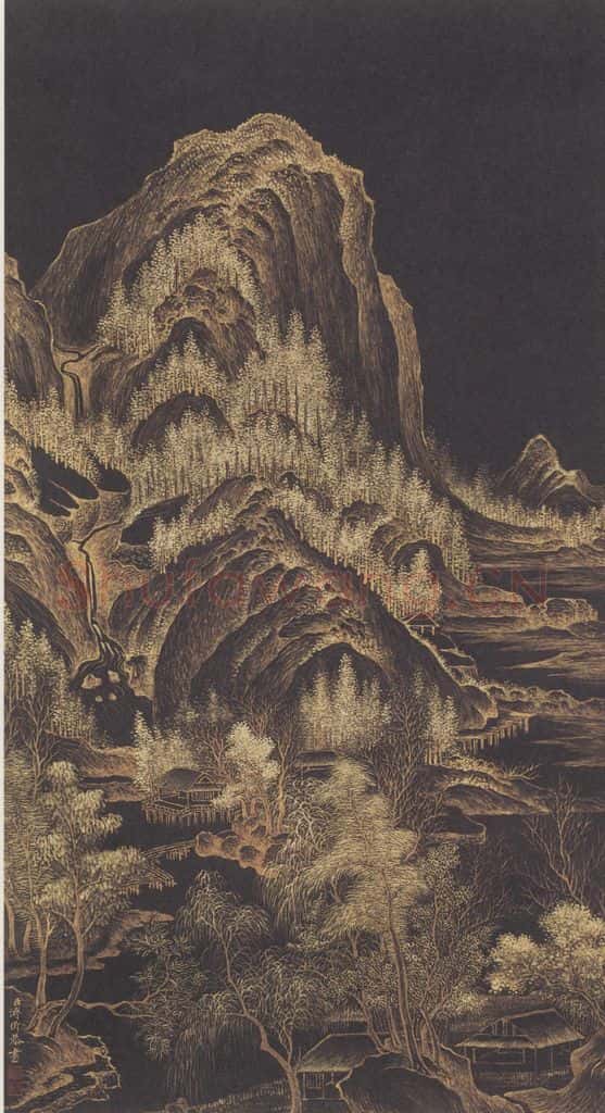 傅伒《山水图》书画作品