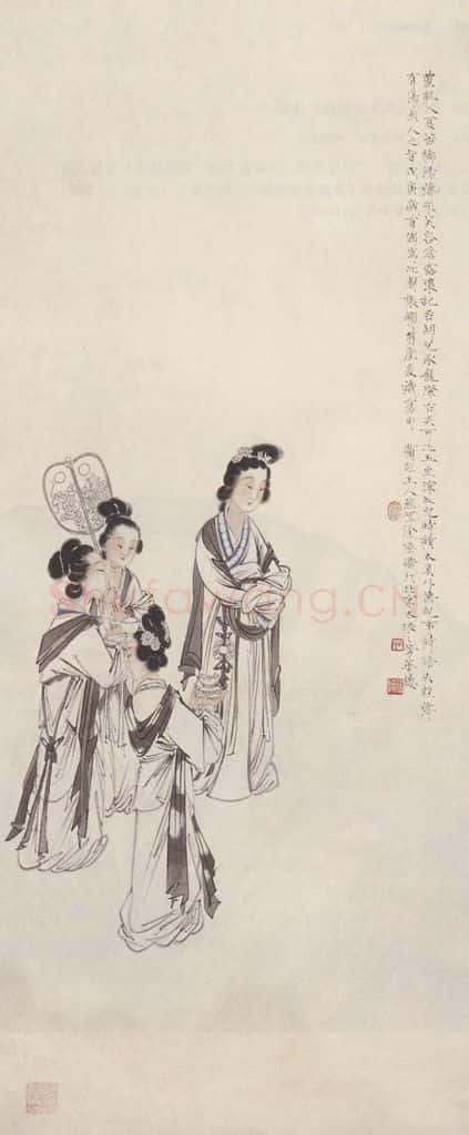 1938年 徐操《贵妃便行图》书画作品