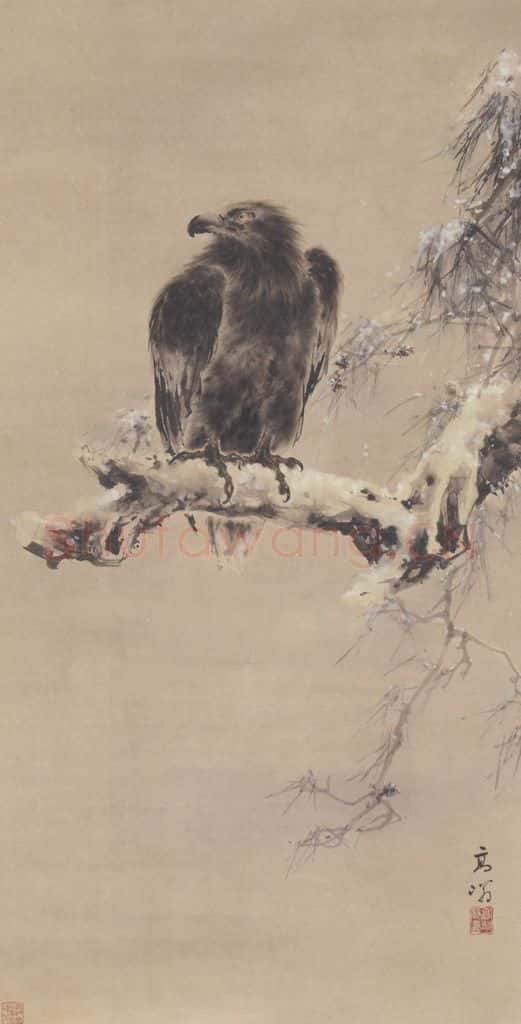  高奇峰《松鹰图》书画作品