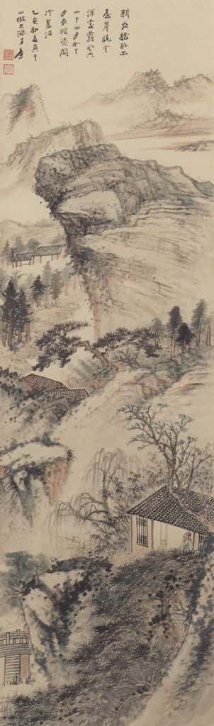 1935年 张大千《仿石涛山水图》书画作品