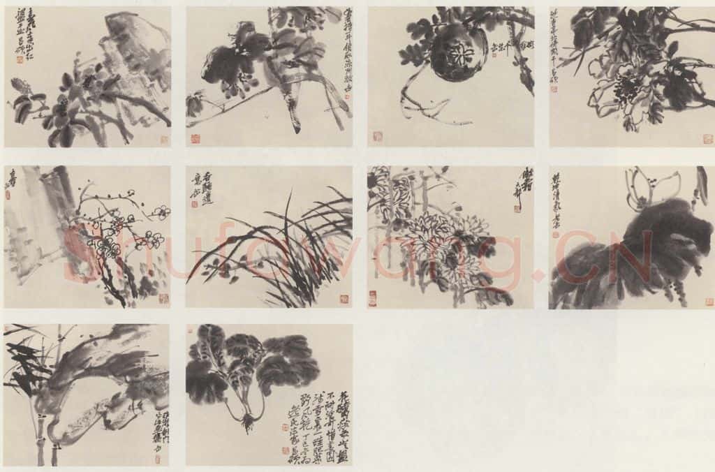 吴昌硕《花卉图》书画作品