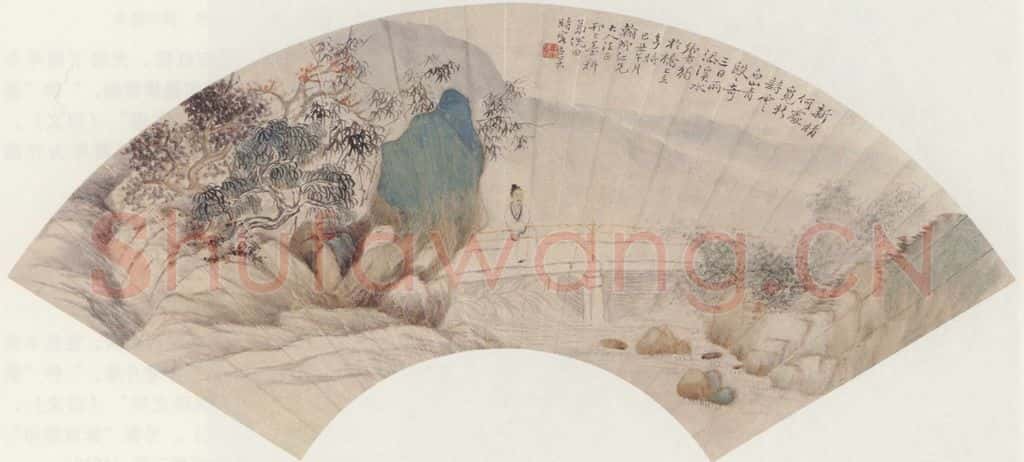 1889年 倪田《山水图》书画作品