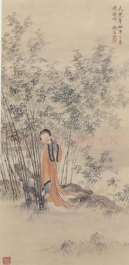 吴观岱《天寒翠袖图》书画作品