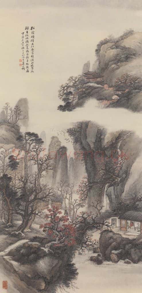 清 吴庆云《山水图》书画作品