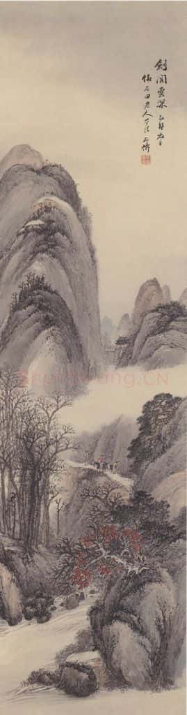 清 吴庆云《剑阁云深图》书画作品