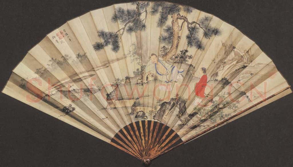 明代 朱瞻基《山水人物图》书画作品