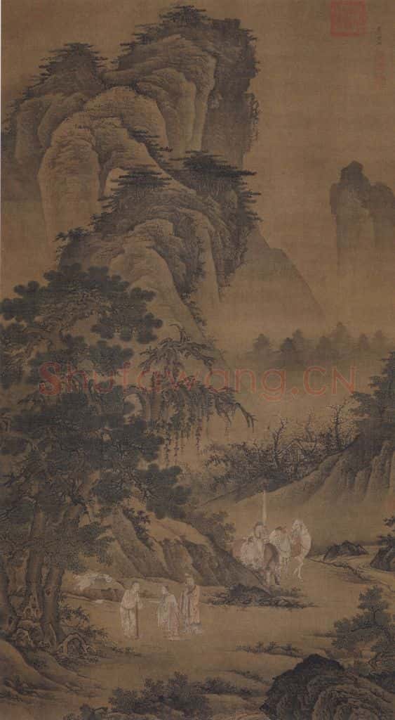 明代 倪端《聘庞图》书画作品