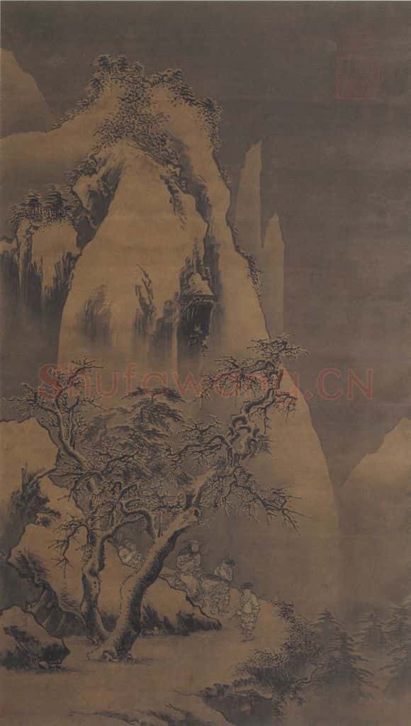 明代 钟礼《雪景山水图》书画作品