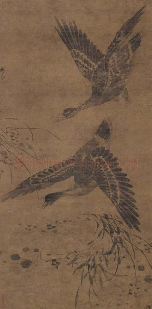 明代 林良《芦雁图》书画作品