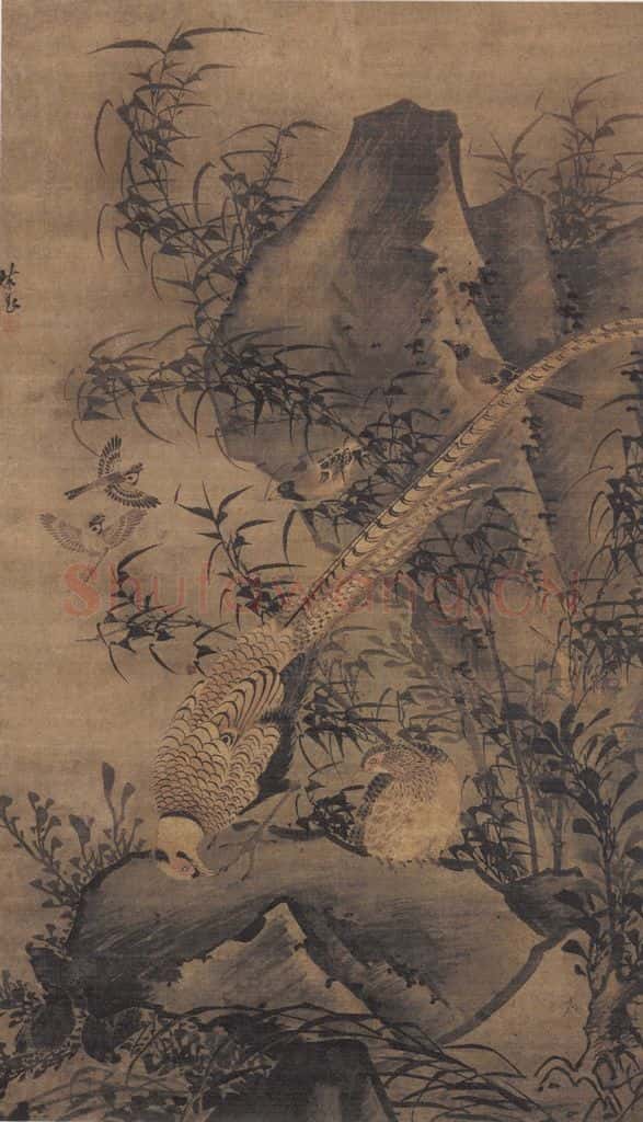 明代 林良《雉鸡图》书画作品