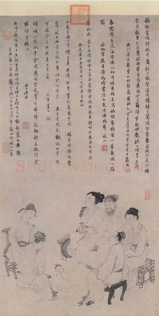 明代 吴伟《歌舞图》书画作品