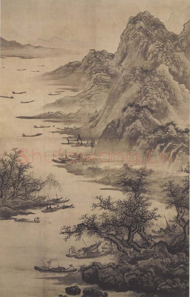 明代 吴伟《渔乐图》书画作品