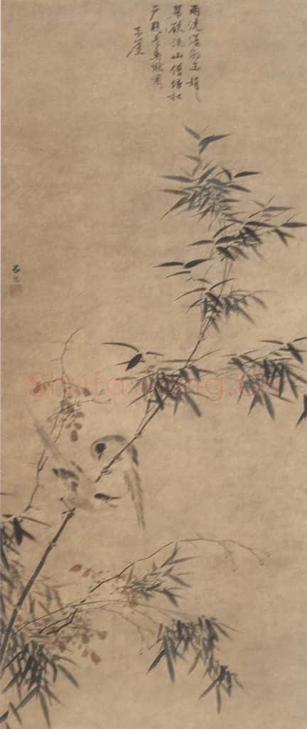 明代 吕纪《竹禽图》书画作品