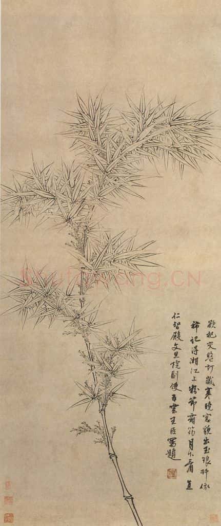 明代 王臣《双钩竹图》书画作品