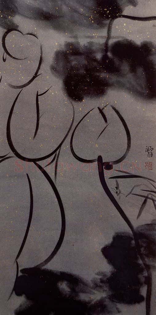 2007年 杨福音《纳凉图》书画作品
