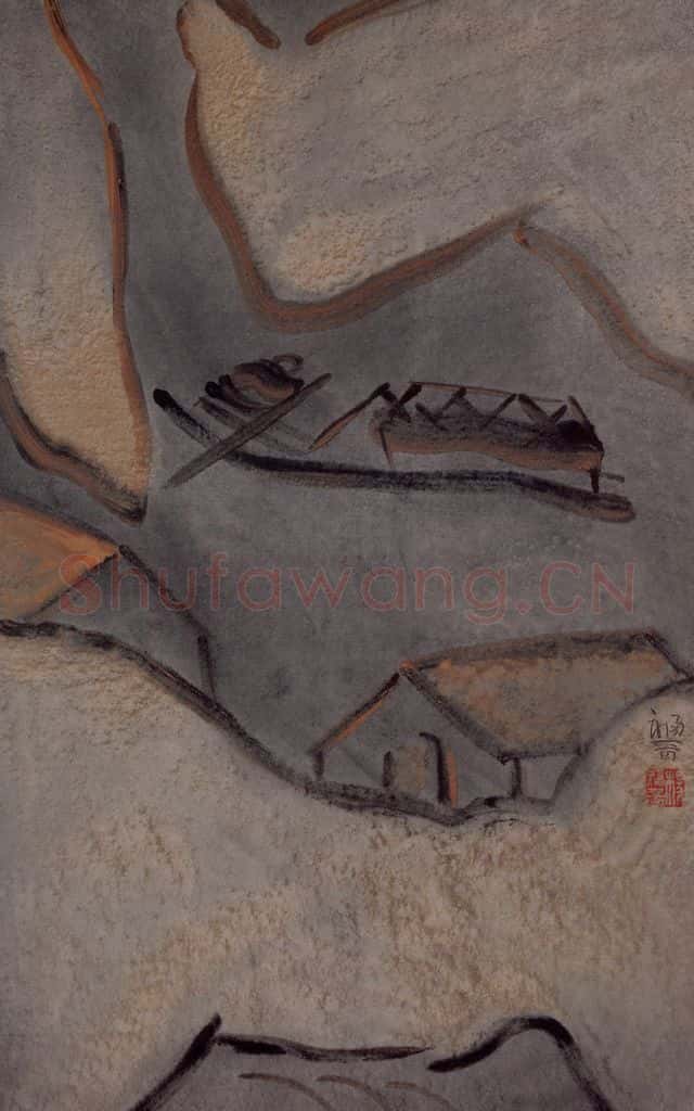 2005年 杨福音《秋云不雨》书画作品