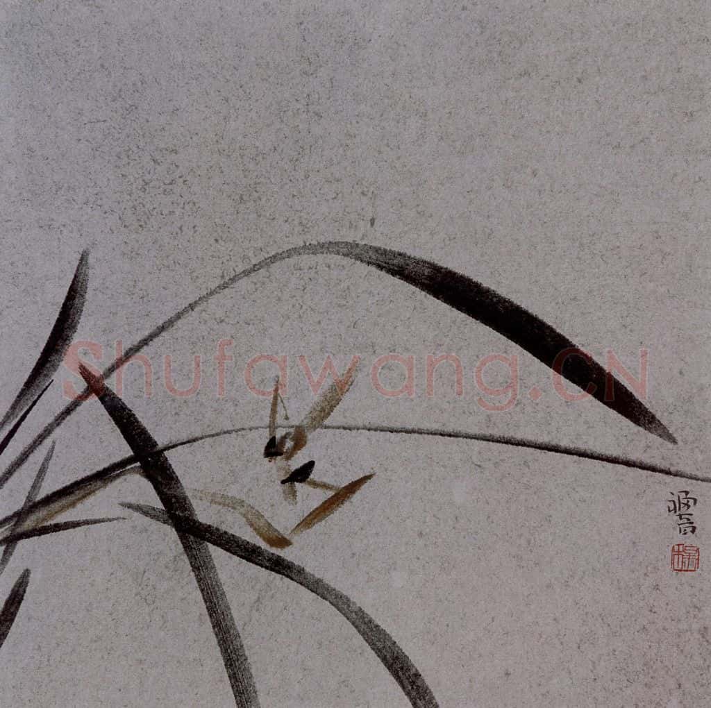 2007年 杨福音《兰花册页》书画作品