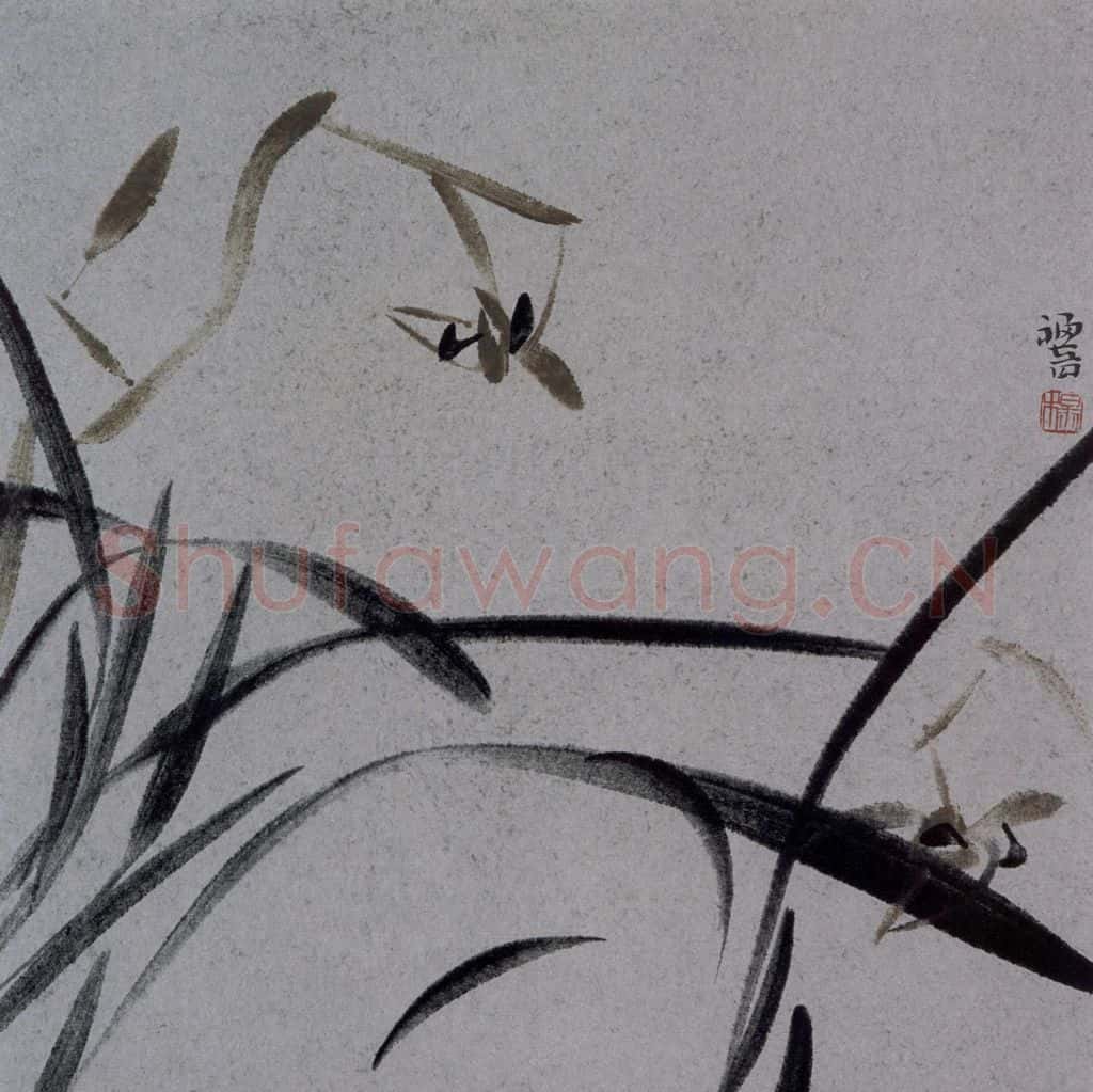 2007年 杨福音《兰花册页》书画作品