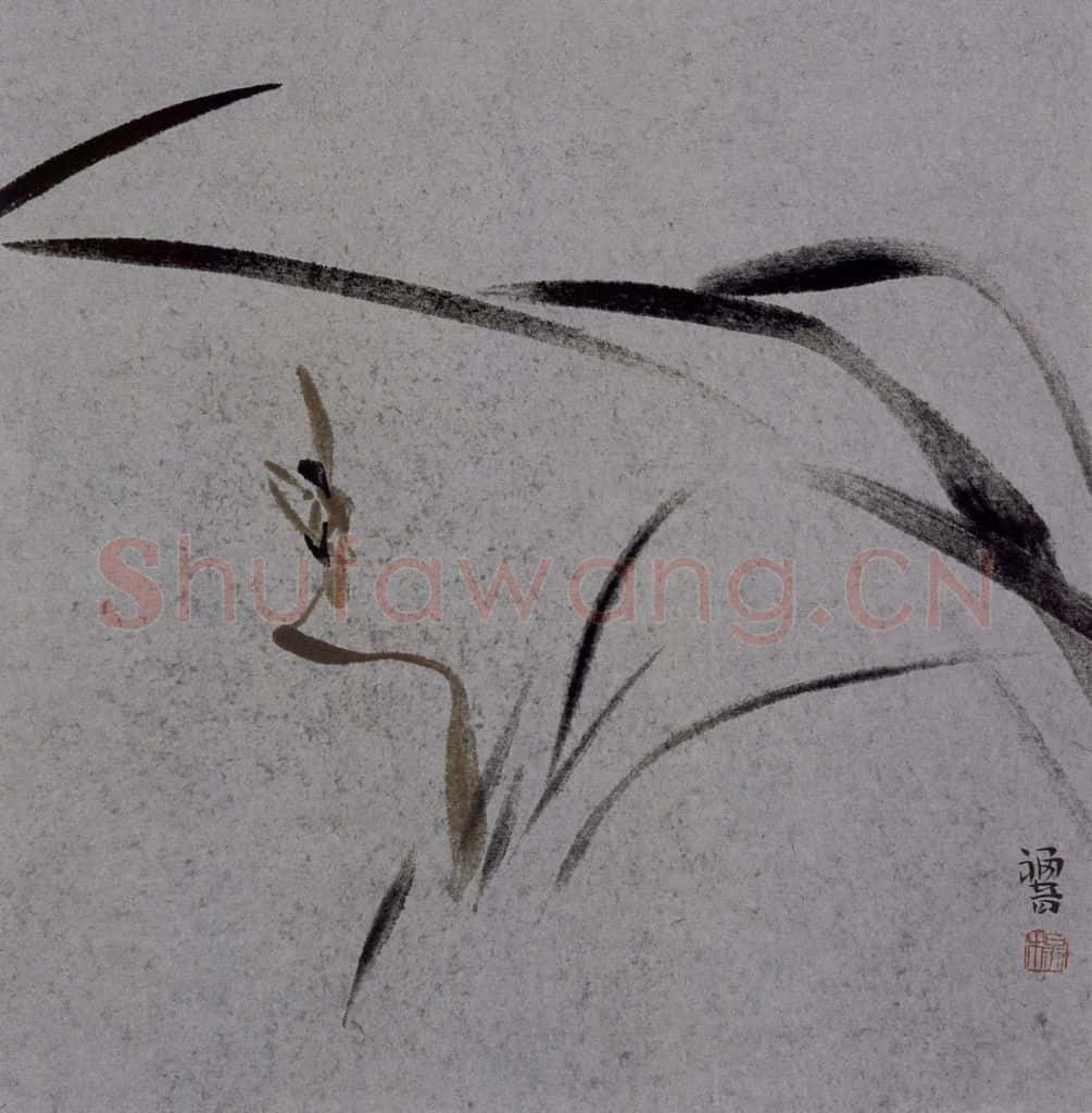 2007年 杨福音《兰花册页》书画作品