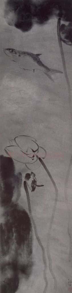 2006年 杨福音《红莲图》书画作品