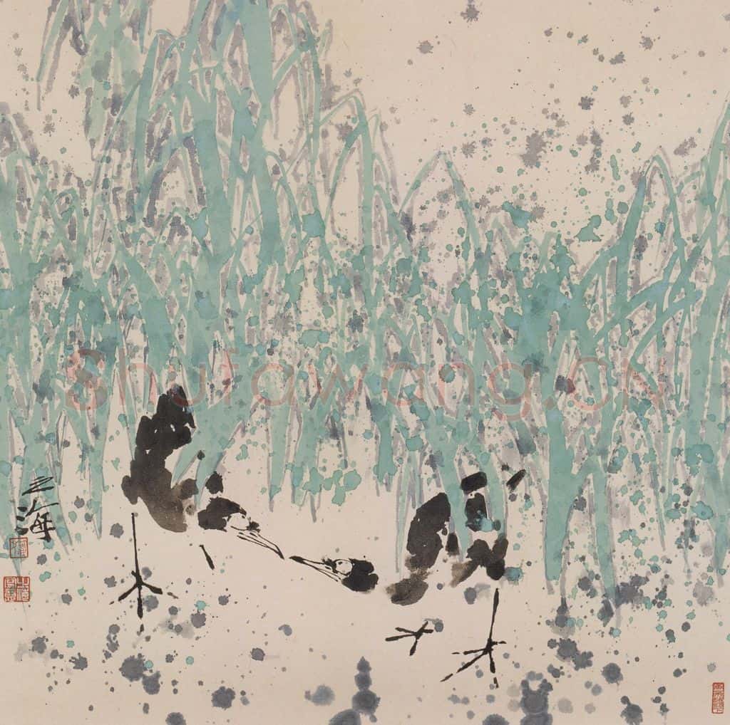 王之海《芦苇深处》书画作品
