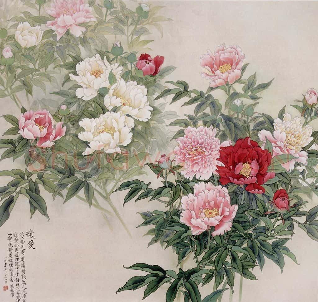 1977年 金鸿钧《遗爱》书画作品