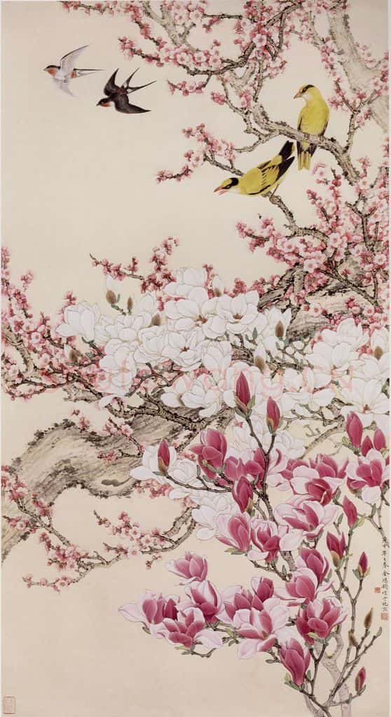 1980年 金鸿钧《丽春》书画作品