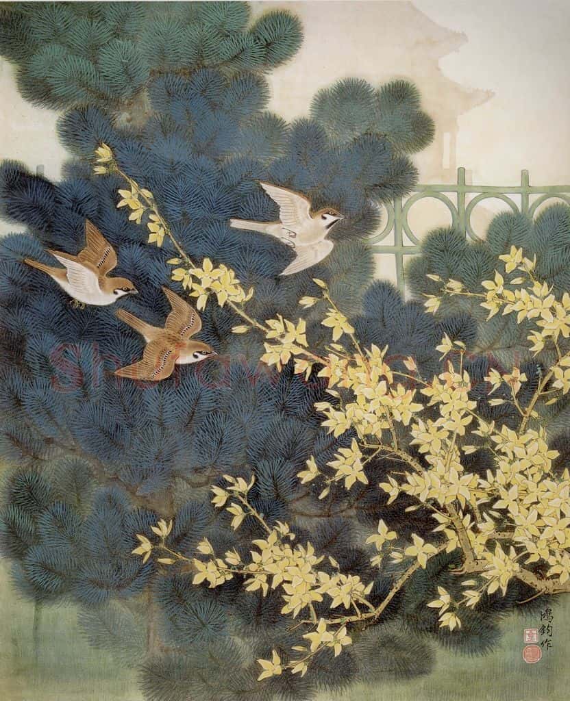1983年 金鸿钧《古都春风》书画作品
