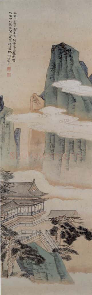 何海霞《玉观仙台》书画作品