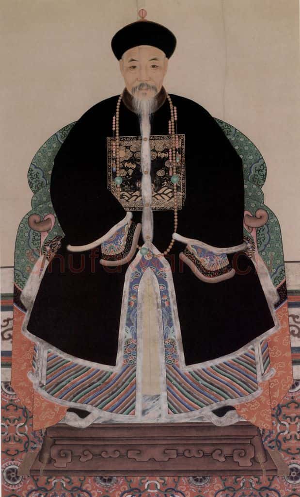 佚名《清代一品文官像》书画作品