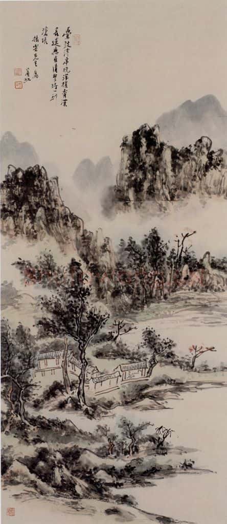 黄宾虹《津亭清梦》书画作品