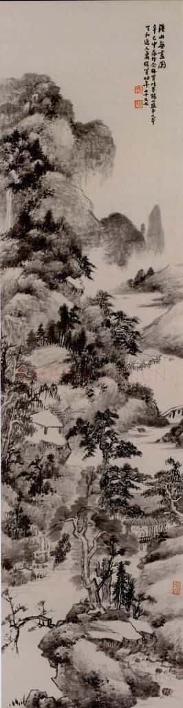 萧俊贤《溪山无尽图》书画作品