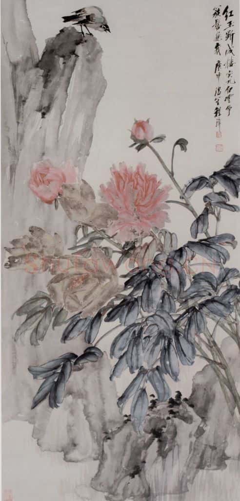程璋《芍药》书画作品
