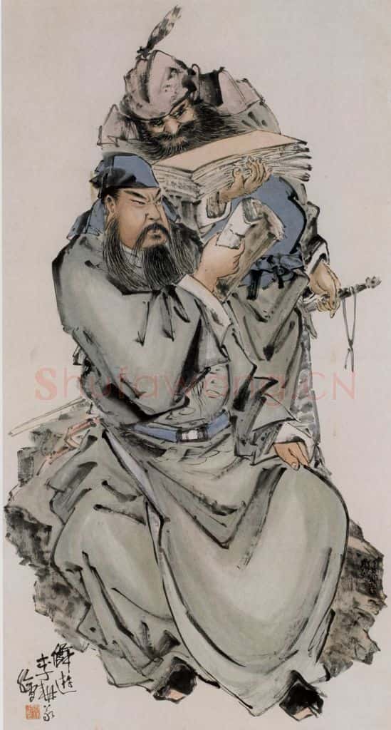  李耕《关羽像》书画作品