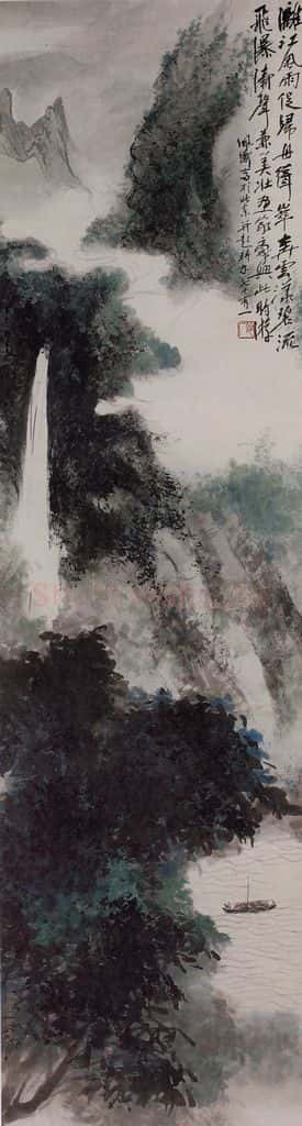  胡佩衡《漓江风雨》书画作品